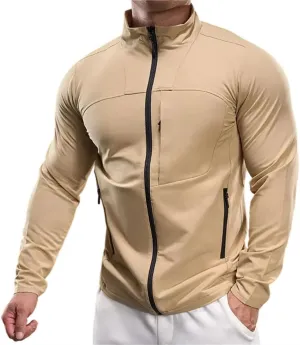 Men's Lightweight Softshell Jacket Waterproof Windbreaker Work Jackets Coats Hiking Outdoor with Pockets