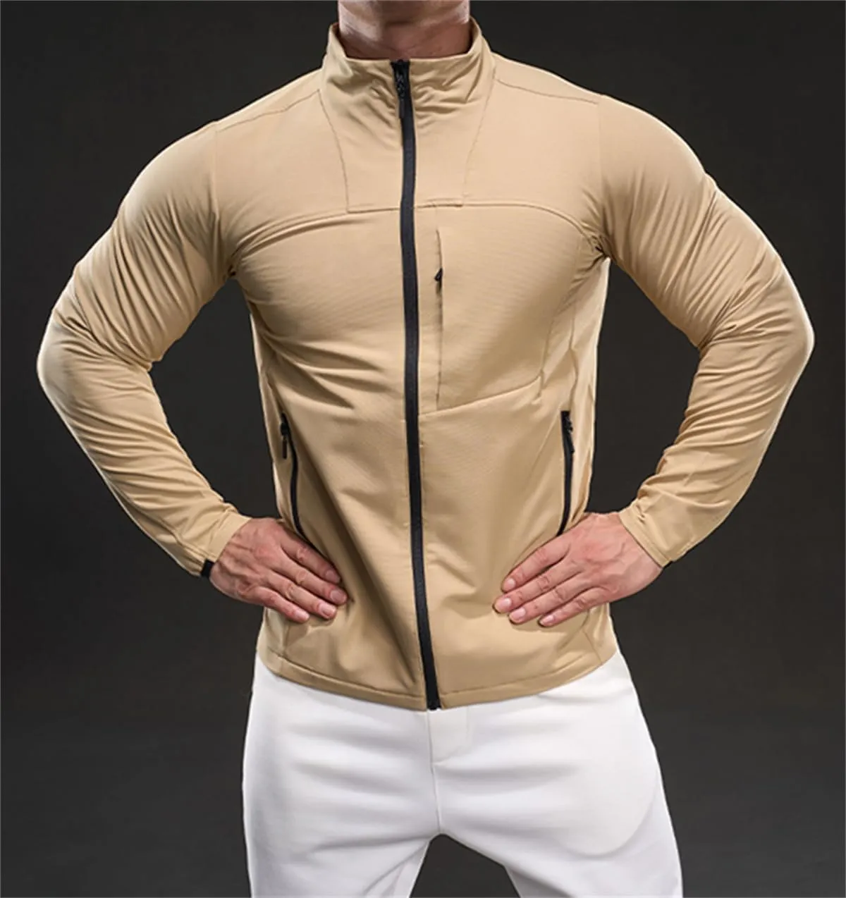 Men's Lightweight Softshell Jacket Waterproof Windbreaker Work Jackets Coats Hiking Outdoor with Pockets