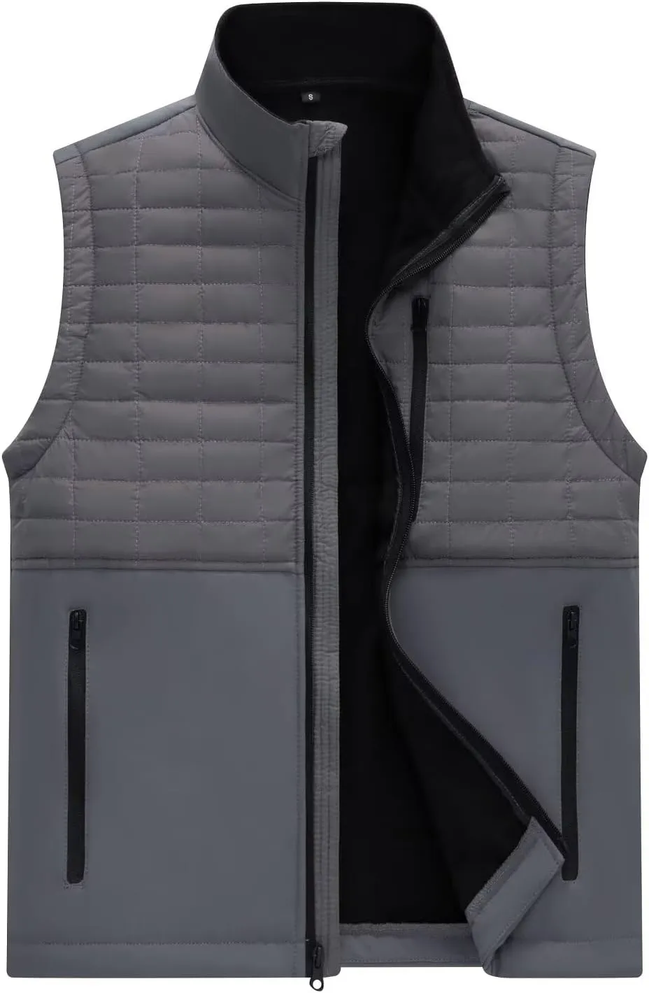 Men's Lightweight Softshell Vest Outerwear Windproof Puffer Sleeveless Jacket for Golf Running
