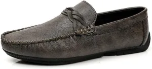Men's Loafers Round Toe Vegan Leather Solid Color Loafer Shoes Slip Resistant Comfortable Anti-Slip Prom Party Slip-on