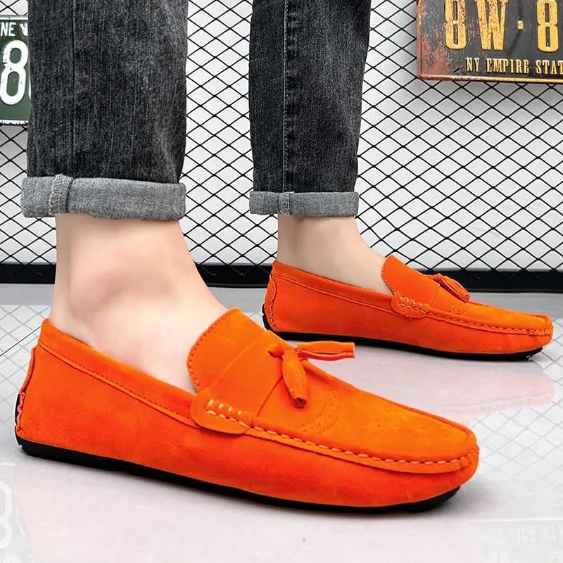 Men's Loafers Shoes Penny Loafers with Tassel Suede Vamp Slip Resistant Flexible Comfortable Walking Fashion Slip-ons
