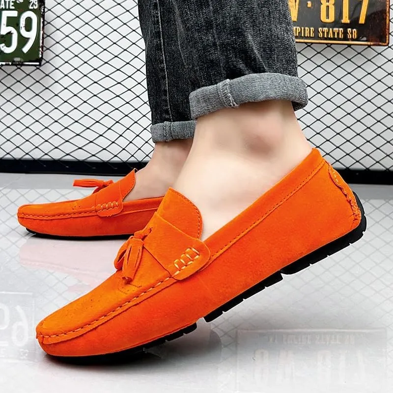 Men's Loafers Shoes Penny Loafers with Tassel Suede Vamp Slip Resistant Flexible Comfortable Walking Fashion Slip-ons