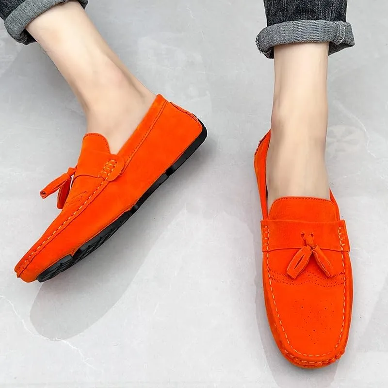 Men's Loafers Shoes Penny Loafers with Tassel Suede Vamp Slip Resistant Flexible Comfortable Walking Fashion Slip-ons