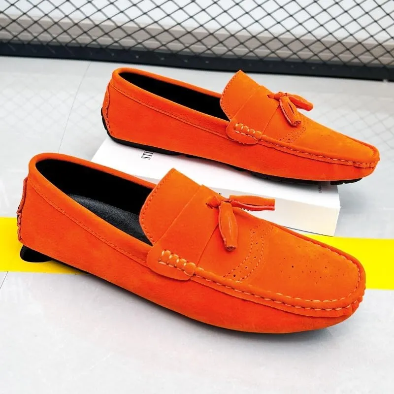 Men's Loafers Shoes Penny Loafers with Tassel Suede Vamp Slip Resistant Flexible Comfortable Walking Fashion Slip-ons