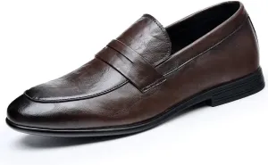 Men's Loafers Shoes Solid Color Vegan Leather Penny Loafers Flat Heel Anti-Slip Comfortable Party Slip-ons