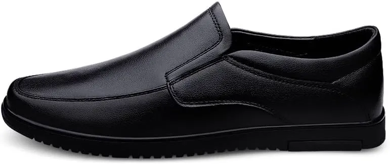 Men's Loafers Solid Color Vegan Leather Slip Resistant Loafer Shoes Flat Heel Resistant Anti-Slip Party Classic Slip On