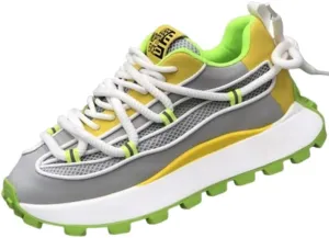 Men's Low-Top Color Sneakers - Breathable Fabric Durable Non-Slip Sole, Lace-Up, Round Toe for Casual Walking, Travel & Jogging - Versatile All-Season Footwear