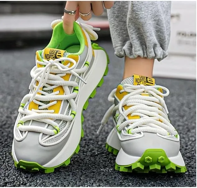 Men's Low-Top Color Sneakers - Breathable Fabric Durable Non-Slip Sole, Lace-Up, Round Toe for Casual Walking, Travel & Jogging - Versatile All-Season Footwear