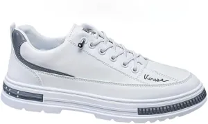 Men's Low Top Skate Shoes with Elastic Shoelace for Outdoor Walking, Non Slip Durable Sneakers for All Seasons