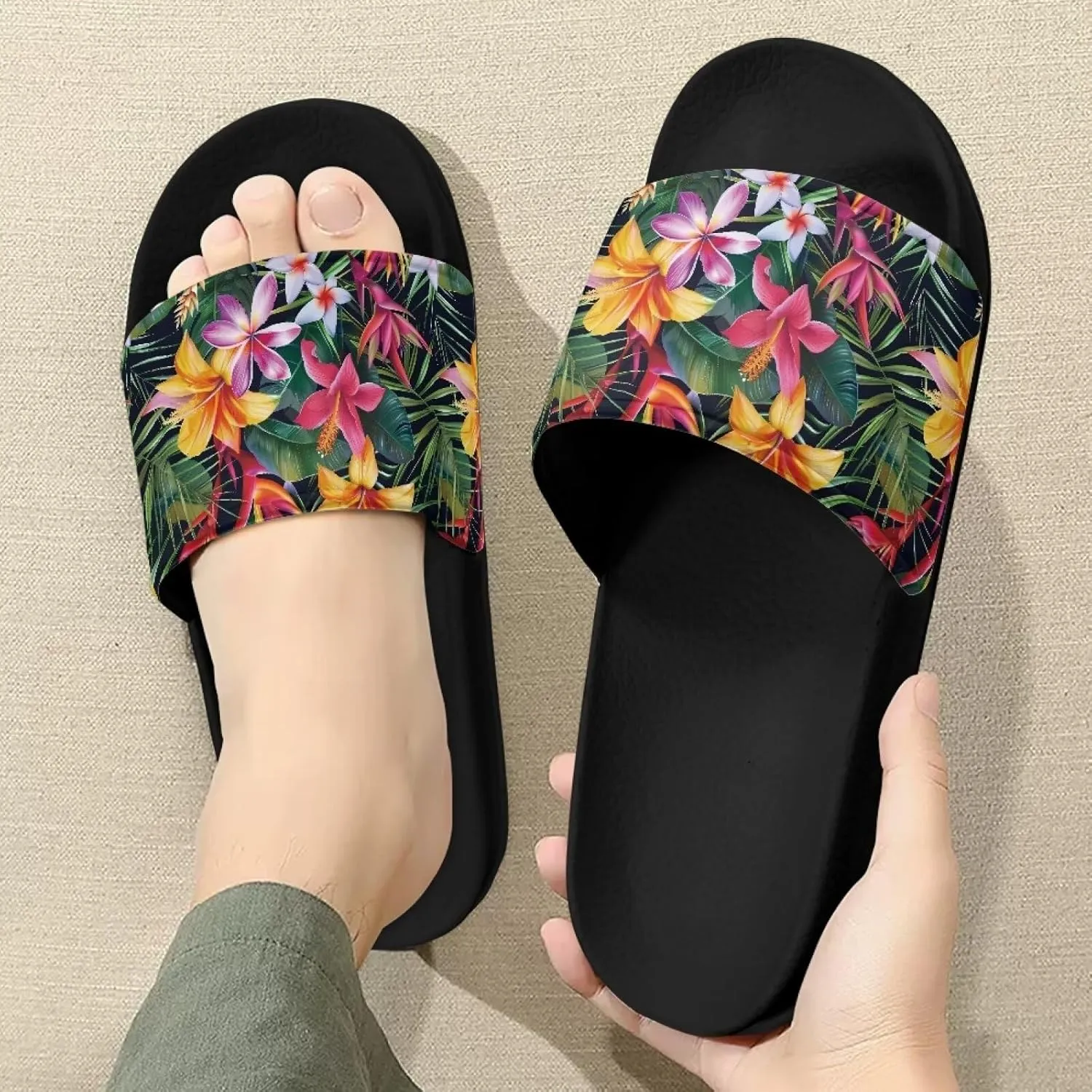 Mens Pillow House Sandals Ultimate Comfort Casual Slide Sandals Open Toe Non-Slip Slippers Water Friendly Soft Flat Shoes Single Band Shoes