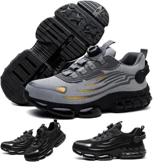 Men's Smash and Stab Resistant Work Safety Shoes, Steel Toe Wide Unisex Lightweigh Comfortable Breathable Cushioned