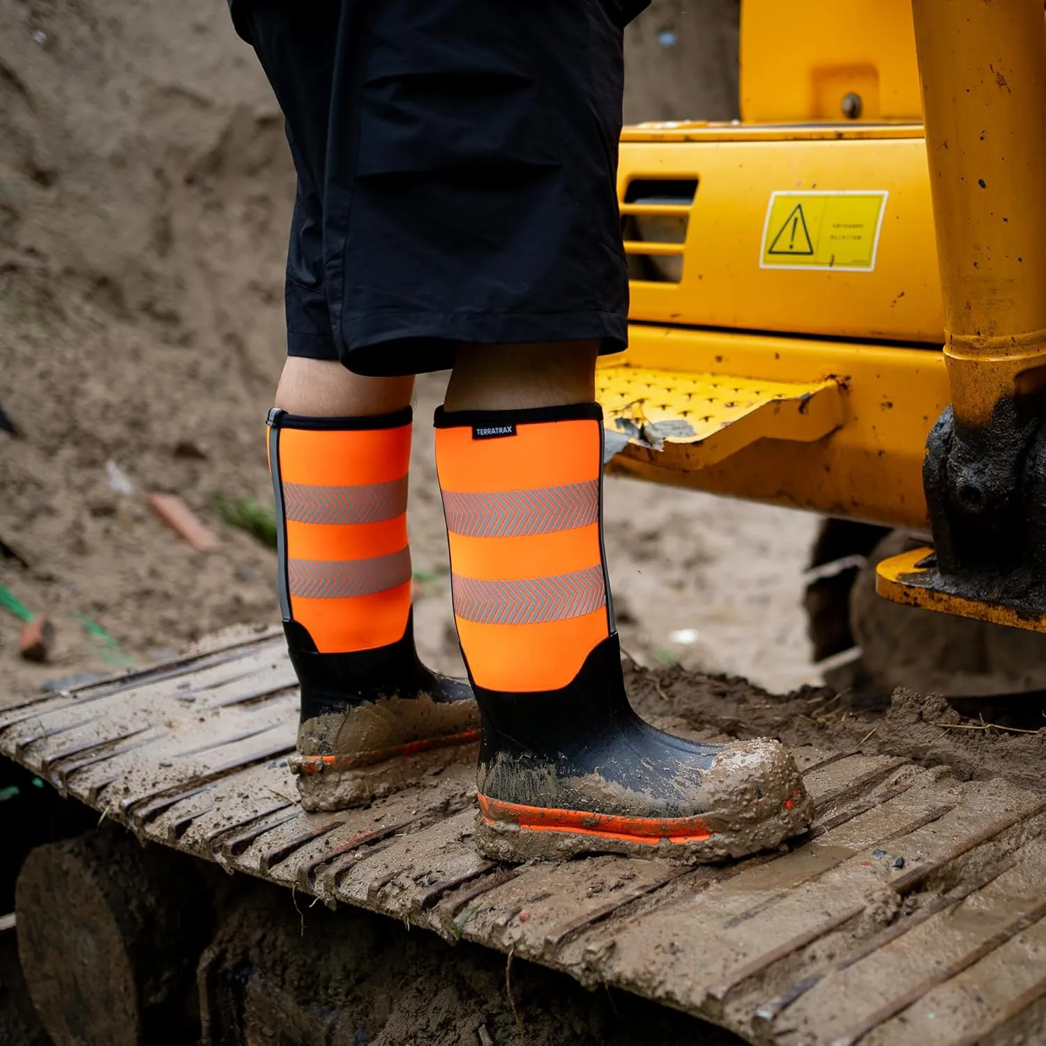 Men's Steel Toe Muck Work Boots – Reflective, Puncture Proof, Oil & Slip Resistant, Rubber & Neoprene, Breathable Safety Boots for Construction, Roadwork, Industrial & Heavy Duty