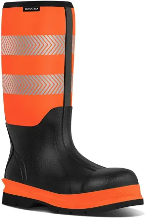 Men's Steel Toe Muck Work Boots – Reflective, Puncture Proof, Oil & Slip Resistant, Rubber & Neoprene, Breathable Safety Boots for Construction, Roadwork, Industrial & Heavy Duty