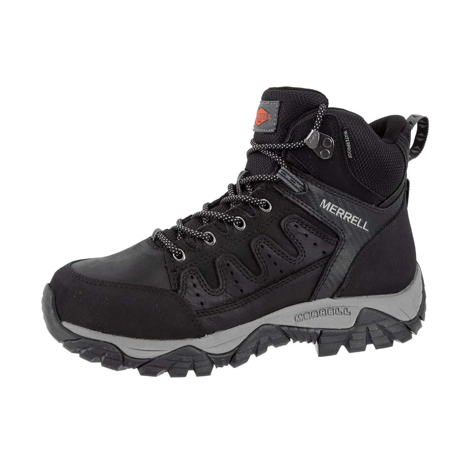 Merrell Men's Windoc Waterproof Steel Toe Mid Construction Boot, Black, 7.5