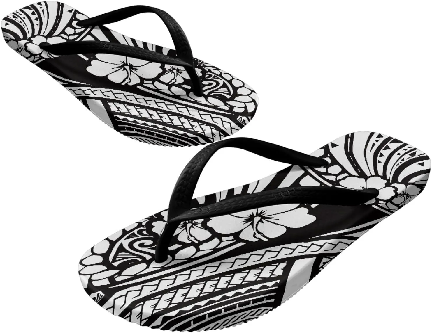 Micoklinlin Womens Flip Flops with Artistic Prints EVA Soft Shower Flat Sandals Summer Bathroom Beach Pool Rubber Slippers