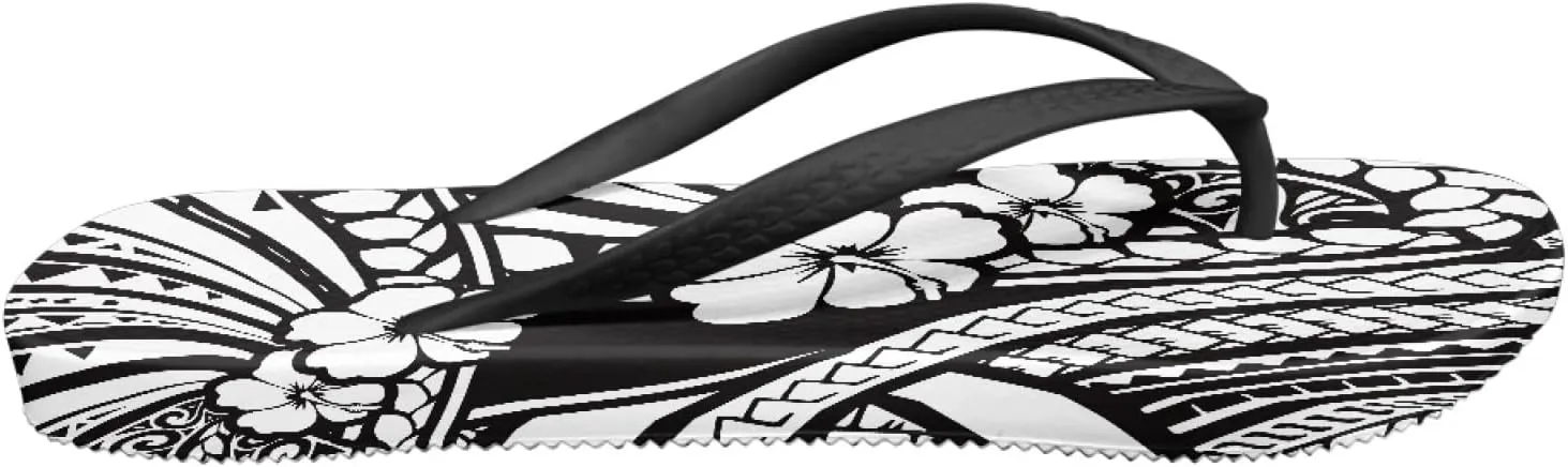 Micoklinlin Womens Flip Flops with Artistic Prints EVA Soft Shower Flat Sandals Summer Bathroom Beach Pool Rubber Slippers