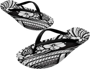 Micoklinlin Womens Flip Flops with Artistic Prints EVA Soft Shower Flat Sandals Summer Bathroom Beach Pool Rubber Slippers