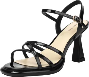 Mofirdast Women's Strappy Platform Heel Sandals Round Toe Ankle Strap High Heels Wedding Work Party Dress Shoes