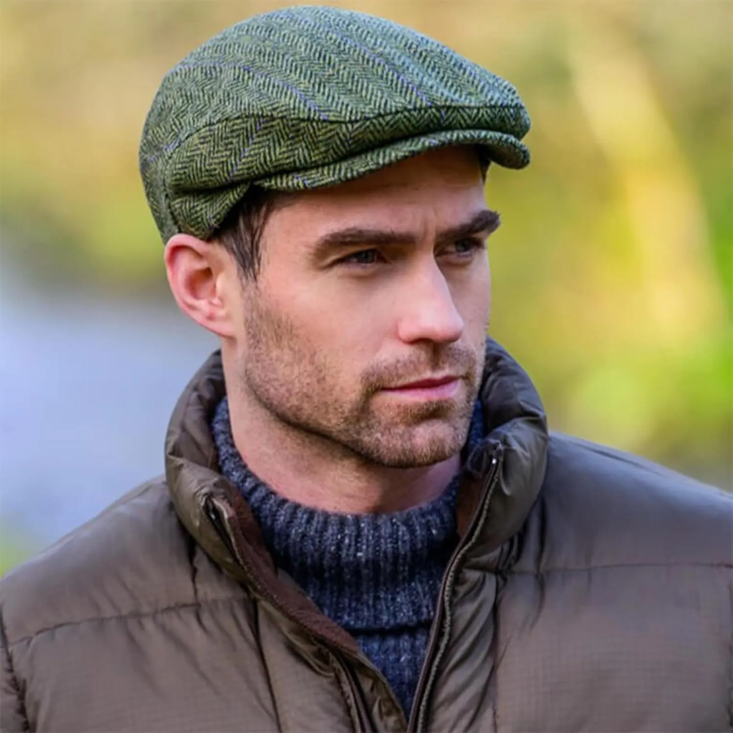 Mucros Weavers Irish Trinity Flat Cap for Men Newsboy Hat