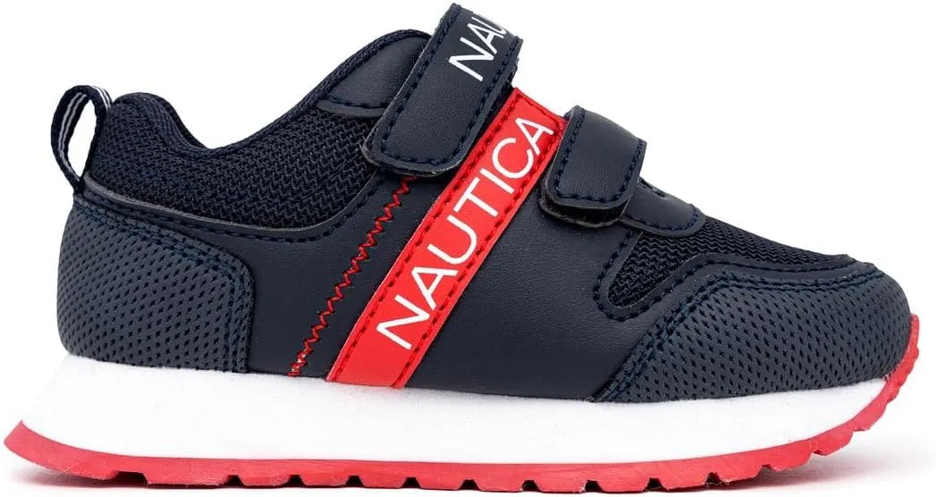 Nautica Kids' Double Strap Sneakers | Casual Athletic Shoes for Boys and Girls | Durable and Comfortable Fit for Toddlers and Little Kids