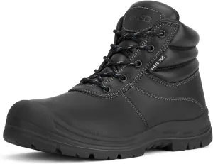NINGO Steel Toe Work Boots for Men, Slip Resistant Work Boots, Puncture Resistant Construction Boots with Breathable Lining, EH Protection, Mens Safety Boots for Industrial, Roofing and Warehouse