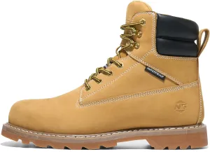 NINGO Steel Toe Work Boots for Men, Waterproof Comfortable Leather Industrial & Construction Boots, Oil & Slip Resistance Safety Shoes with EH Protection, for Outdoor Factories Warehouses Farms