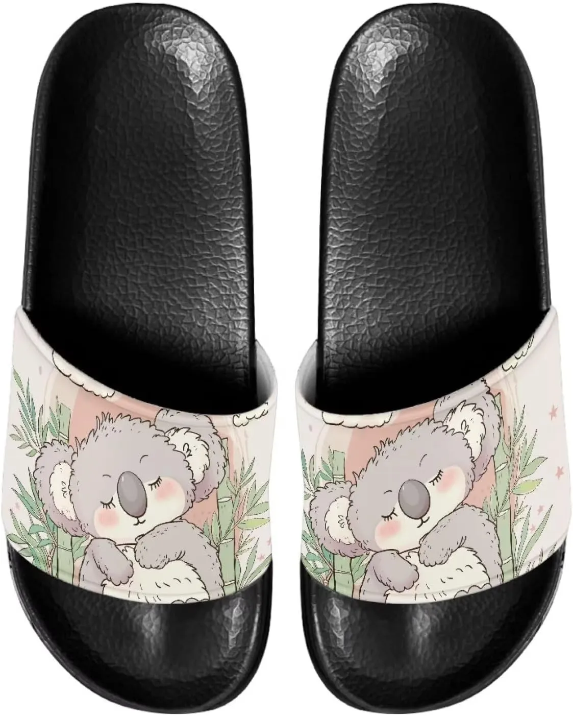 Novelty Animals Pattern Women's Slide Sandals, Casual Soft Sole Open Toe Non-Slip Single Band Slide Sandals