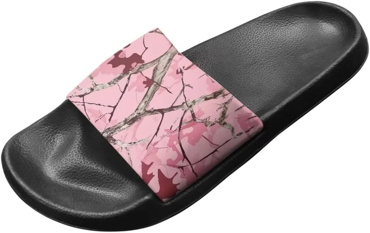 Novelty Camo Sandals Wide Platform Slides Non Slip Shower Bathroom Slippers for Women Soft Footbed Slipper