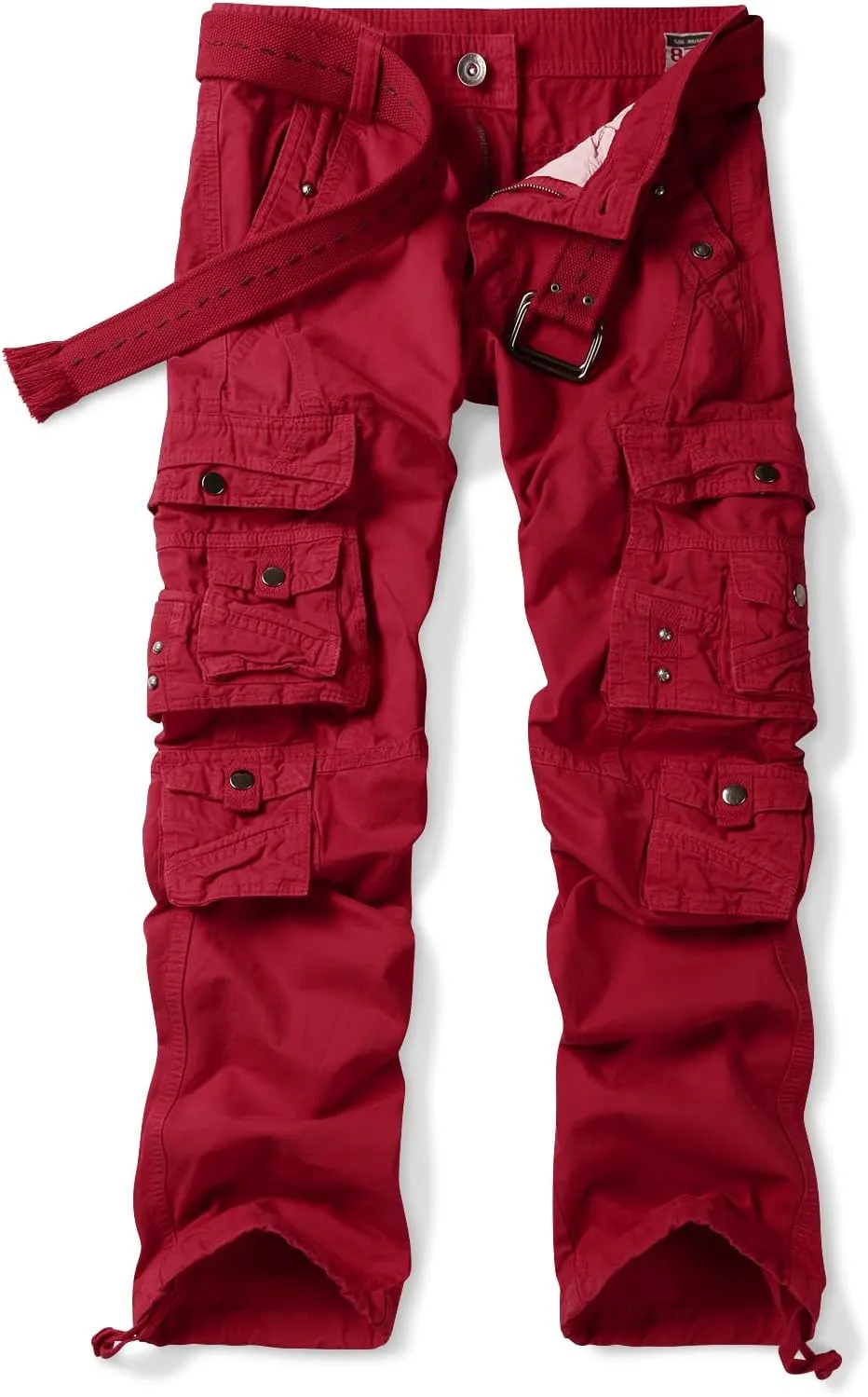 OCHENTA Women's Cotton Casual Cargo Work Pants Travel Hiking Baggy Y2K with Multi Pockets