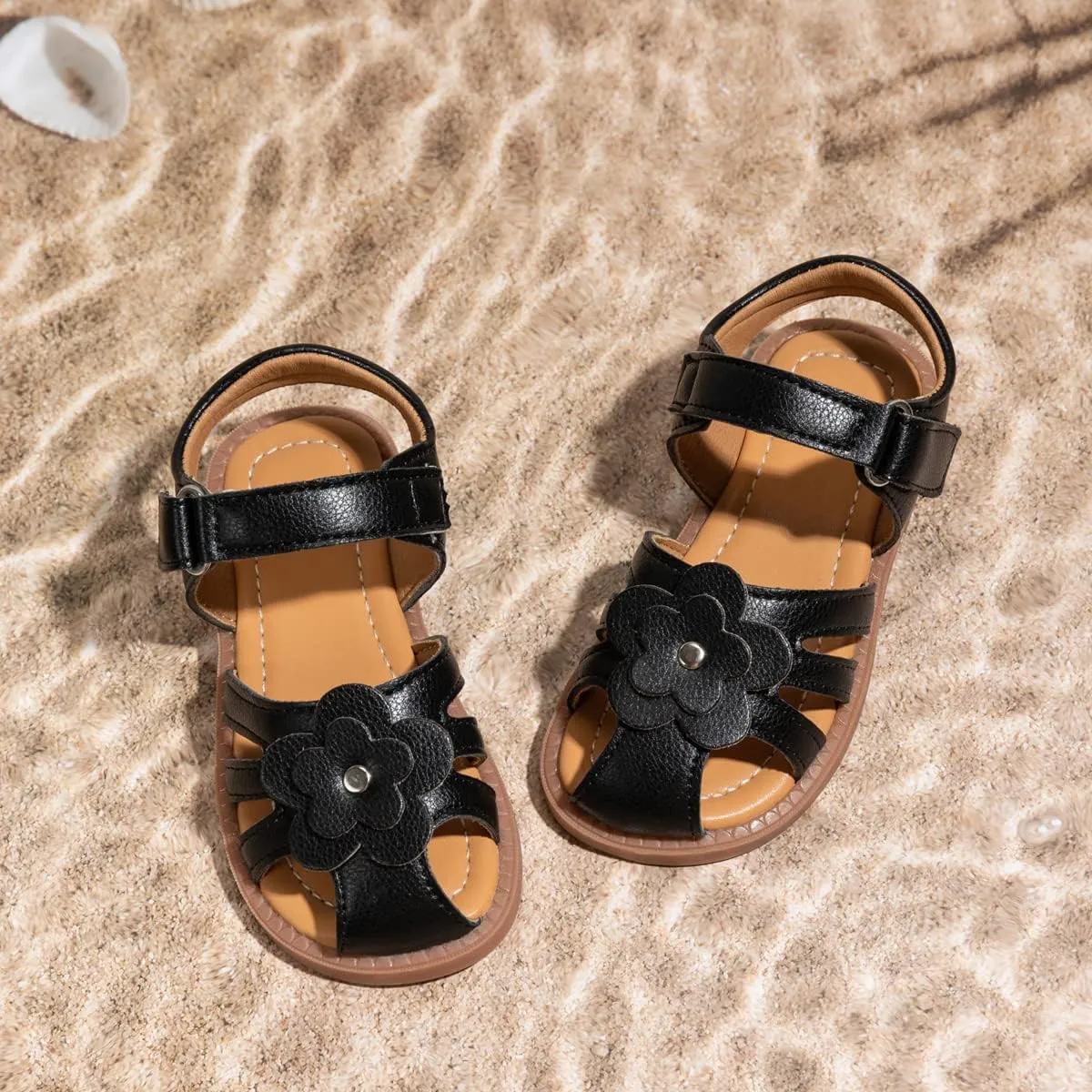 ohsofy Girls Sandals Closed Toe Flower Summer Outdoor Beach Dress Shoes (Toddler/Little Kid)
