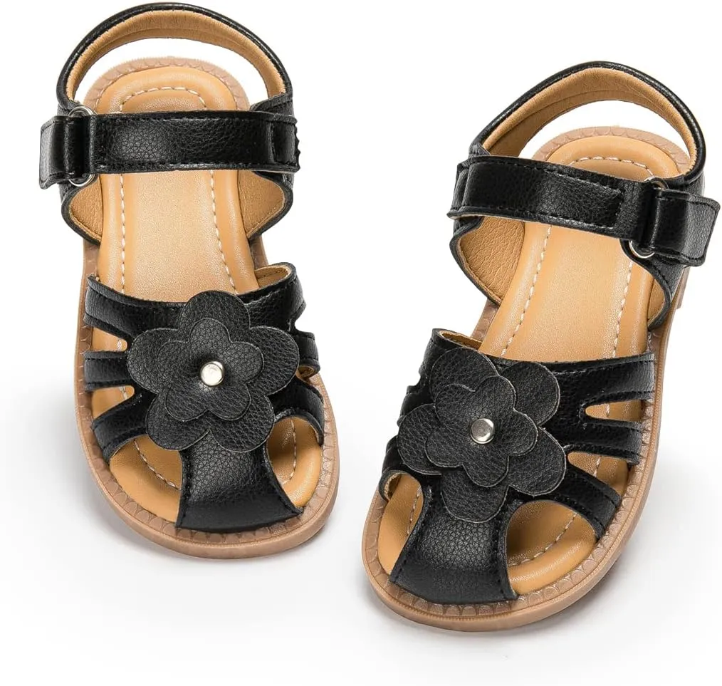 ohsofy Girls Sandals Closed Toe Flower Summer Outdoor Beach Dress Shoes (Toddler/Little Kid)