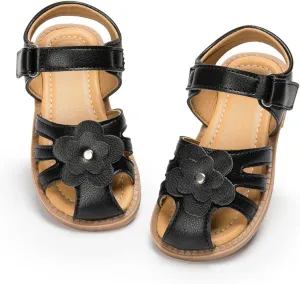 ohsofy Girls Sandals Closed Toe Flower Summer Outdoor Beach Dress Shoes (Toddler/Little Kid)
