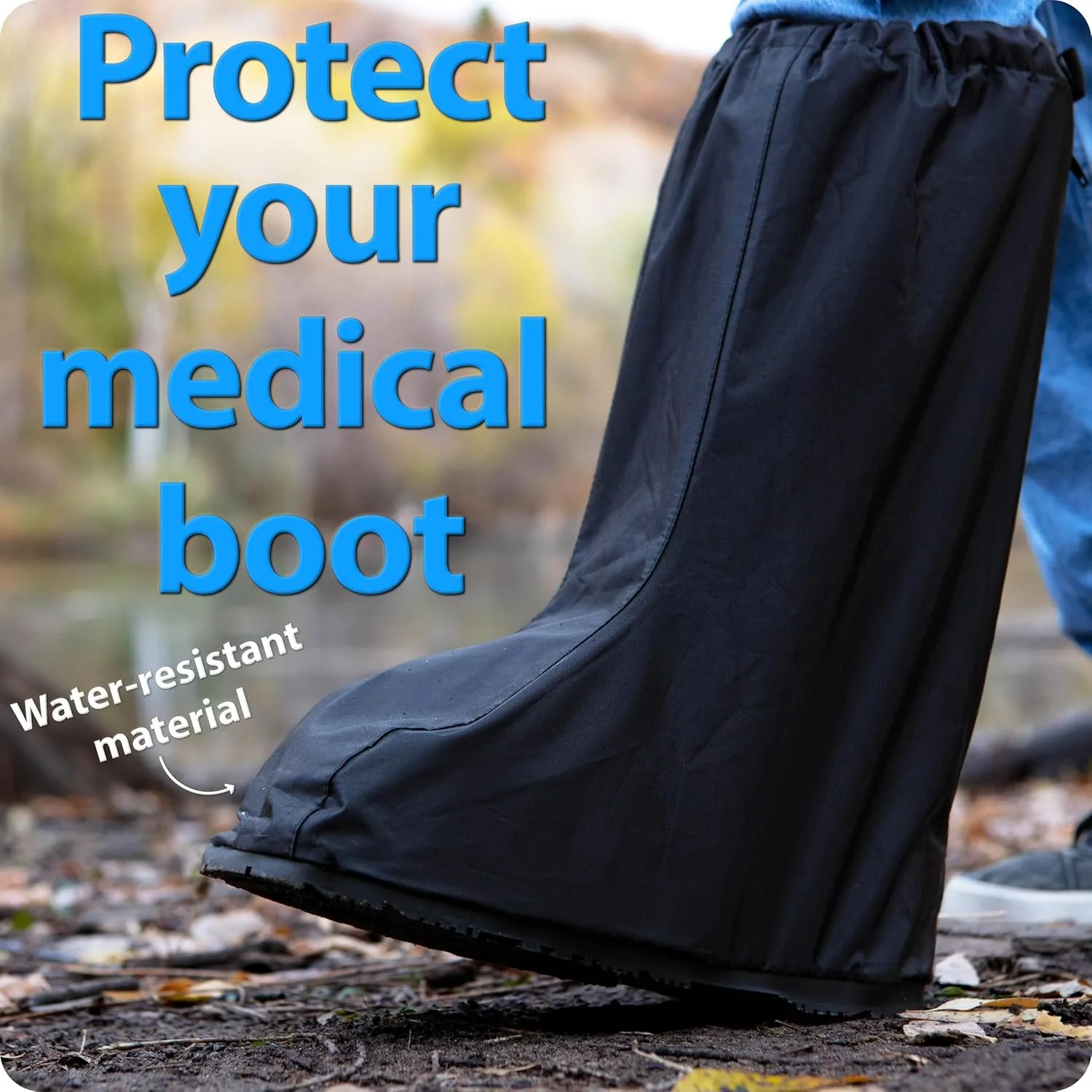 Omeer Water Resistant Walking Boot Cover for Medical & Orthopedic Boots With Anti-Slip, Heavy Duty Sole, Rain & Snow Resistant Medical Boot Protection (Medium)