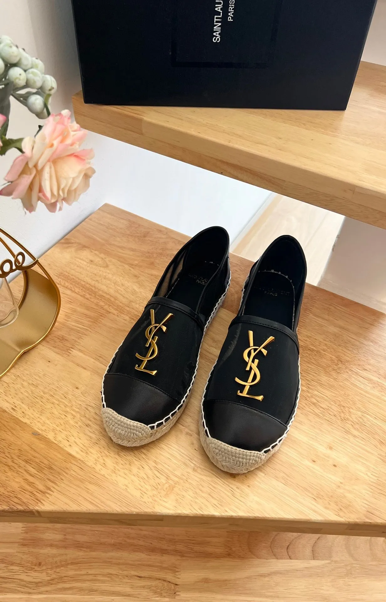 ON Saint AND BLACK Machine learning Laurent YVES SL SLIP LOGO Ultimate CALFSKIN MESH