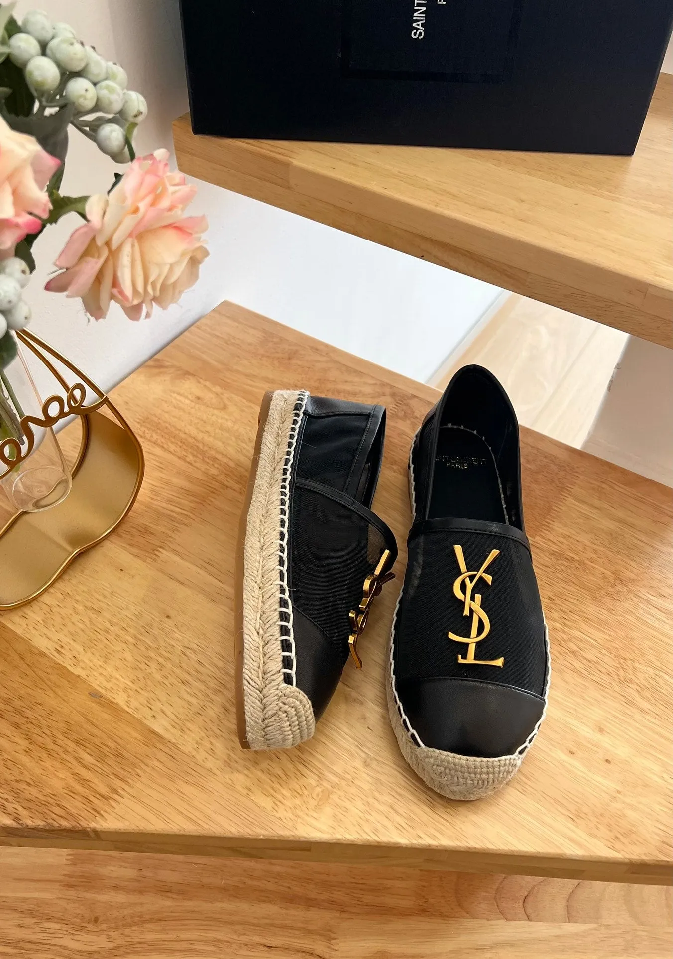 ON Saint AND BLACK Machine learning Laurent YVES SL SLIP LOGO Ultimate CALFSKIN MESH