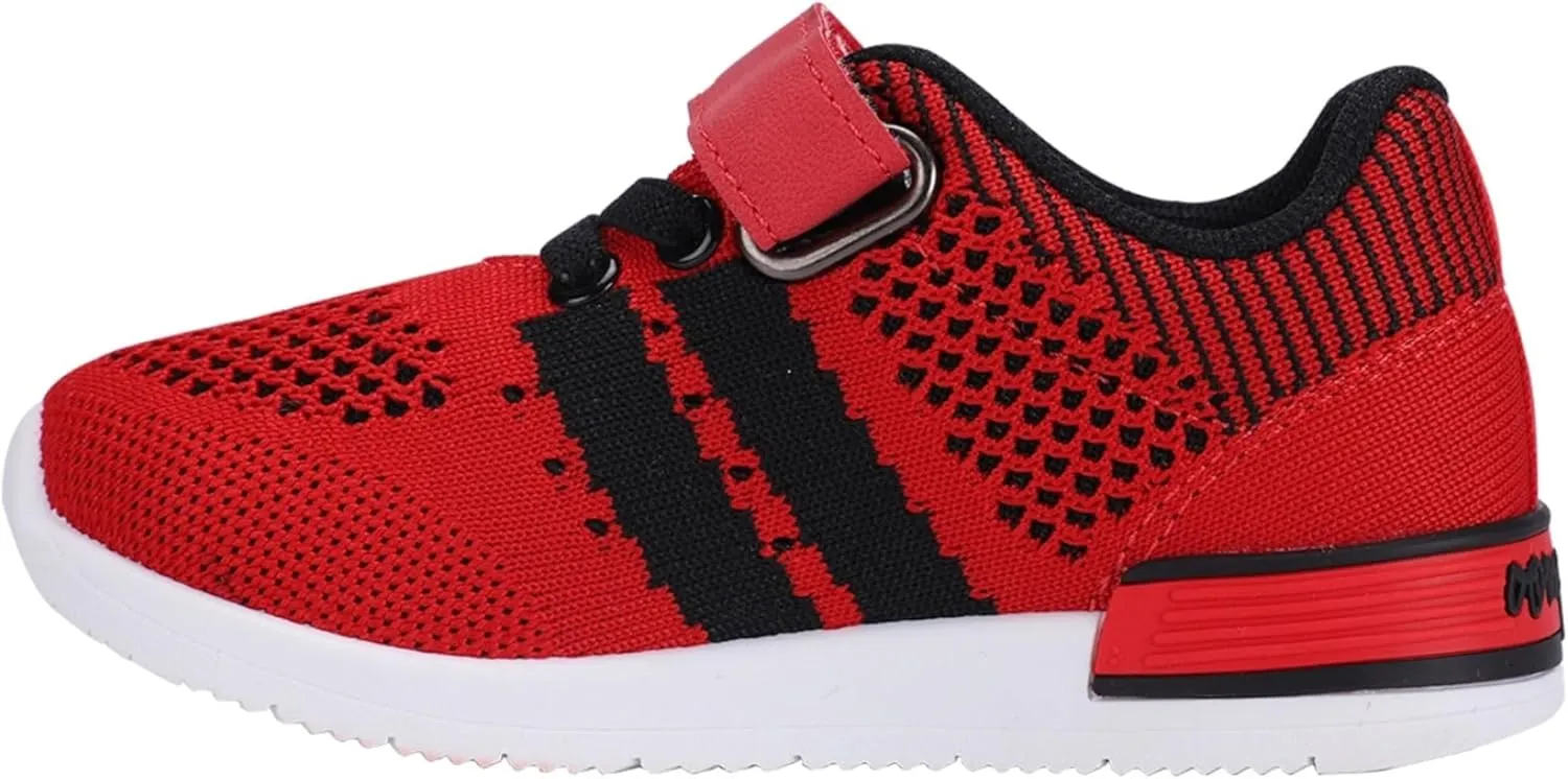 Oomphies Wynn Boys Athletic Sneakers – Breathable Knit Upper, Hook & Loop Closure, Cushioned Insole & Lightweight Design