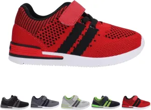 Oomphies Wynn Boys Athletic Sneakers – Breathable Knit Upper, Hook & Loop Closure, Cushioned Insole & Lightweight Design