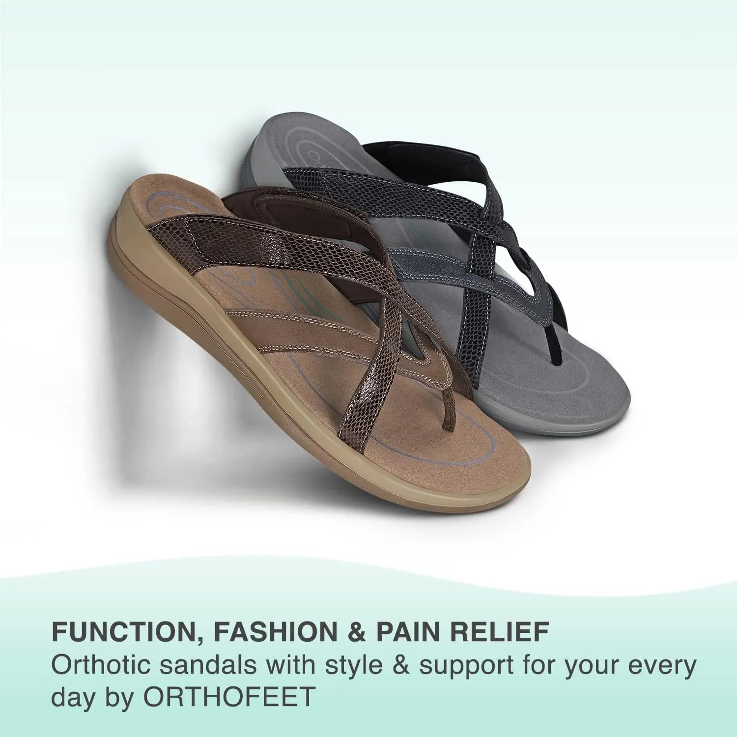 Orthofeet Women's Orthopedic Soft Microfiber Clio Sandals