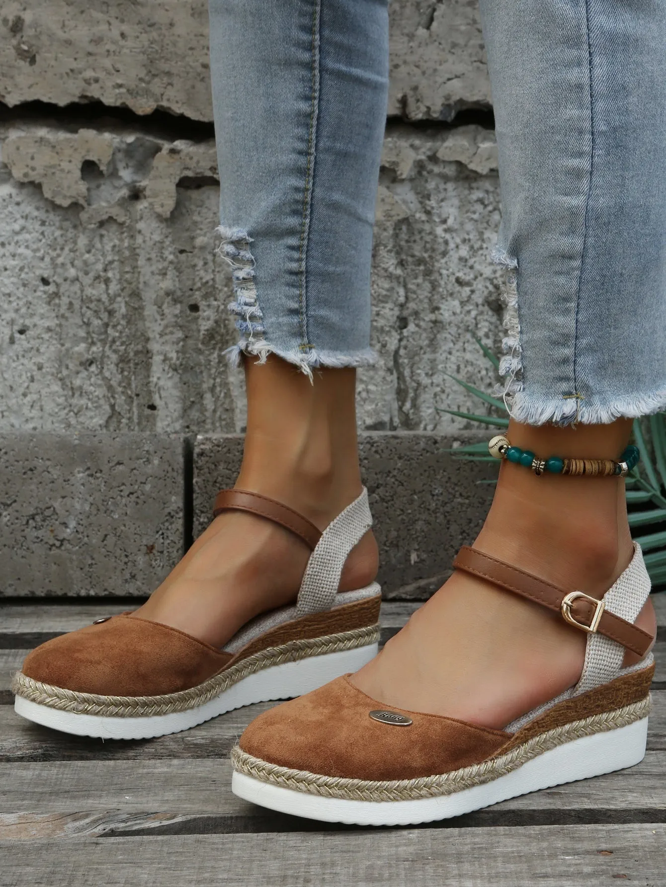 Orthopädische Modische Braune Espadrilles - Livia