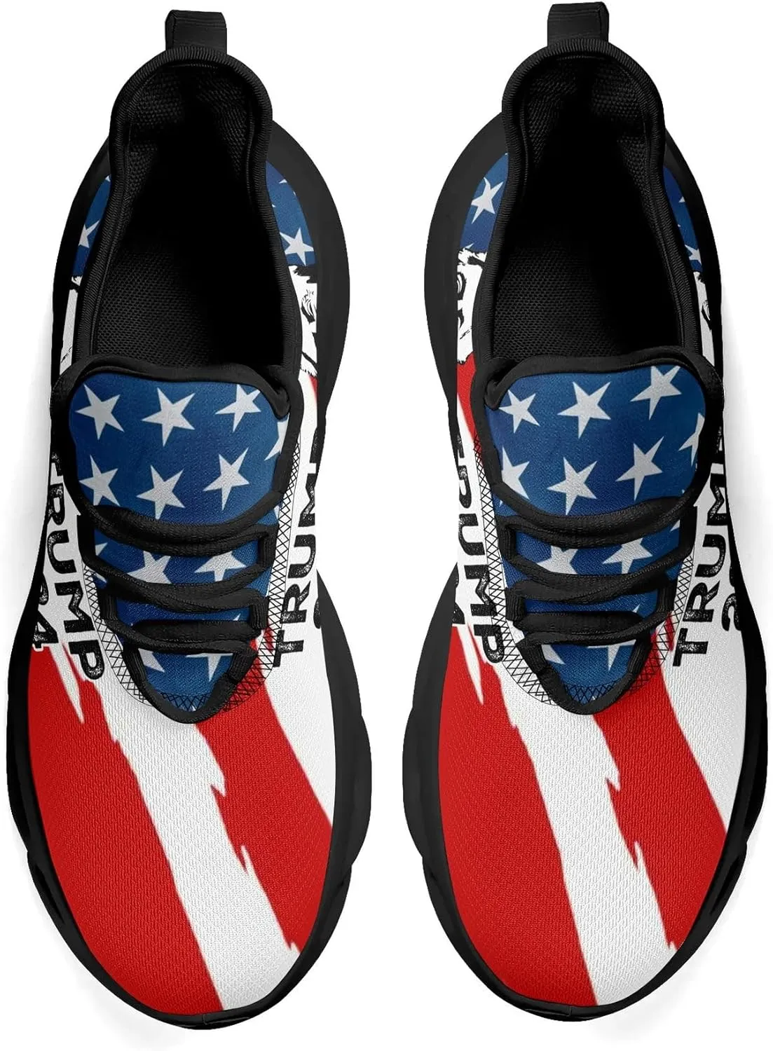 Patriogee Trump 2024 Sneakers - Patriotic American Flag Support Shoes for Men