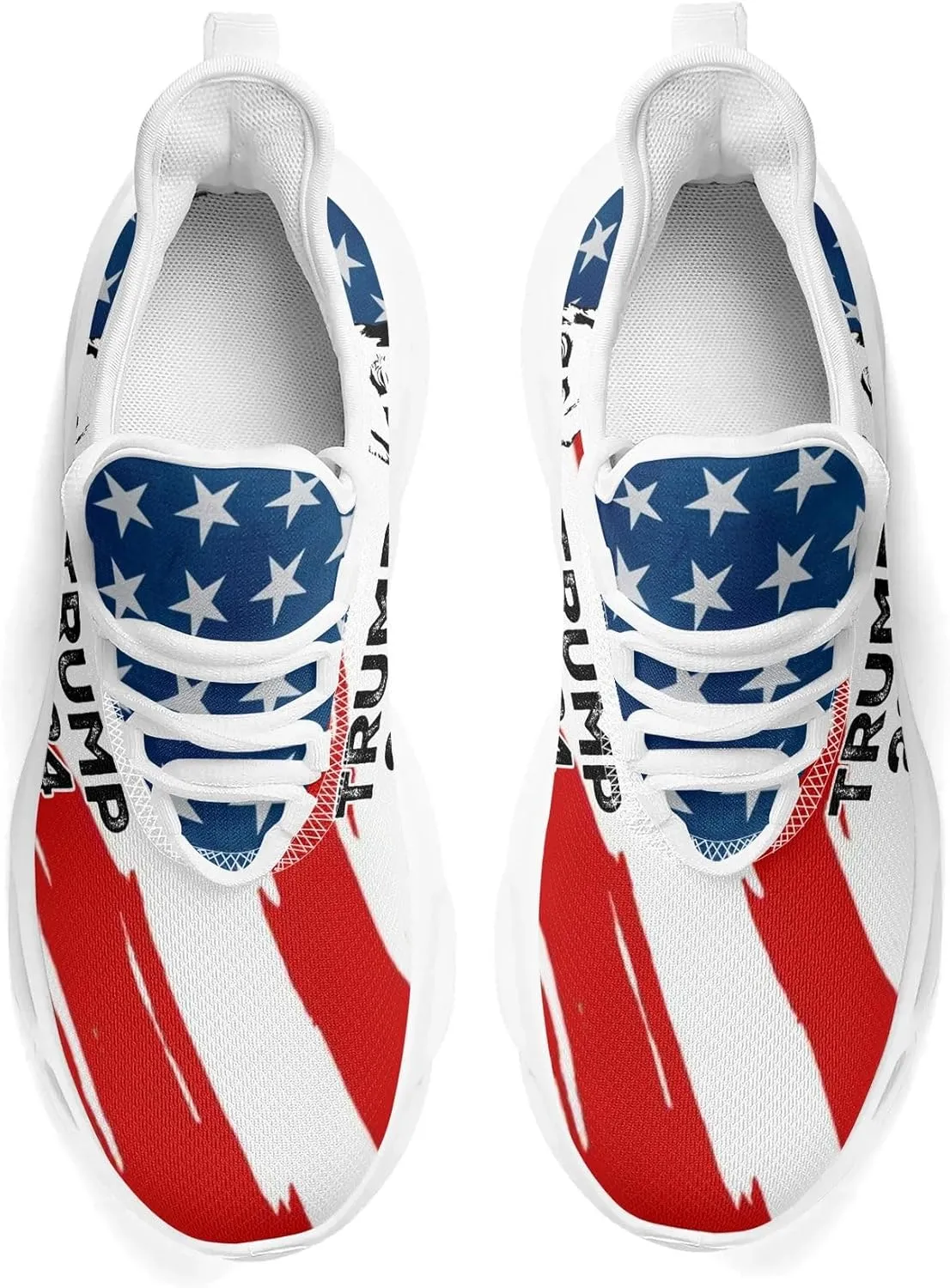 Patriogee Trump 2024 Sneakers - Patriotic American Flag Support Shoes for Men