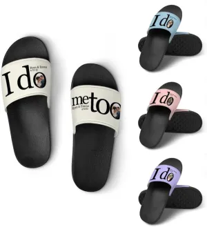 Personalized Slippers Sandals Custom House Sandals with Photo Name Date Design, Customized Slip-On Flip Flops Casual Slides for Women Men, Quick Drying Shower Shoes for Couples Weddings Anniversary