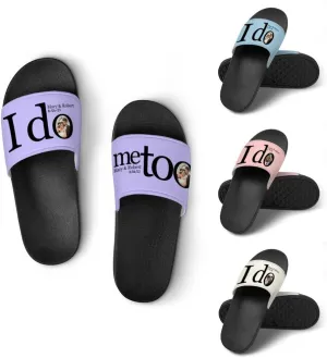 Personalized Slippers Sandals Custom House Sandals with Photo Name Date Design, Customized Slip-On Flip Flops Casual Slides for Women Men, Quick Drying Shower Shoes for Couples Weddings Anniversary