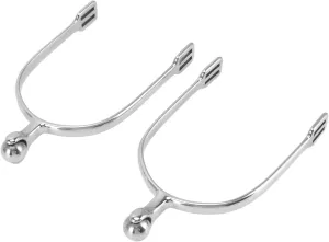 Pilipane Horse Spurs, Roller Ball Spurs 5.9x3.3x0.6 Inch Stainless Steel, 1 Pair Exquisite Horse Spurs with Roller Ball Equestrian Accessories for Equestrian Boots Horse Training