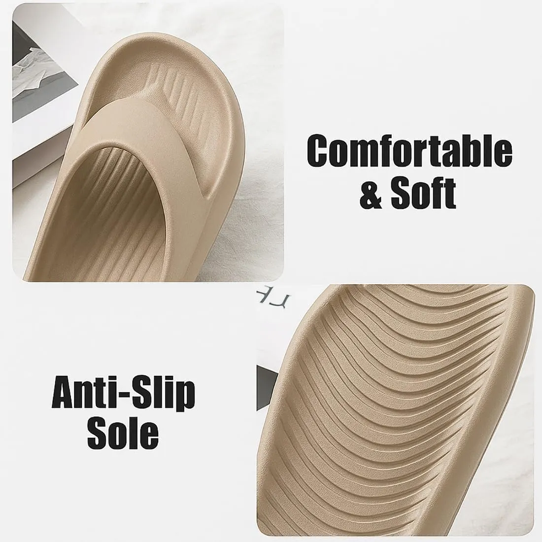 Pillow Arch Support Flip Flops Slides for Women Plantar Fasciitis Cloud Orthopedic Sandals Slippers Lightweight Cushioning Shock-Absorbing