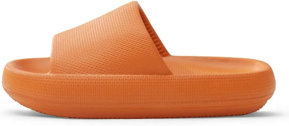 Pillow Slippers for Girls Boys, Kids House Slides Sandals Shower Bathroom Non-Slip Open Toe Quick Drying Soft Comfy Thick Sole Cushion Platform Shoes
