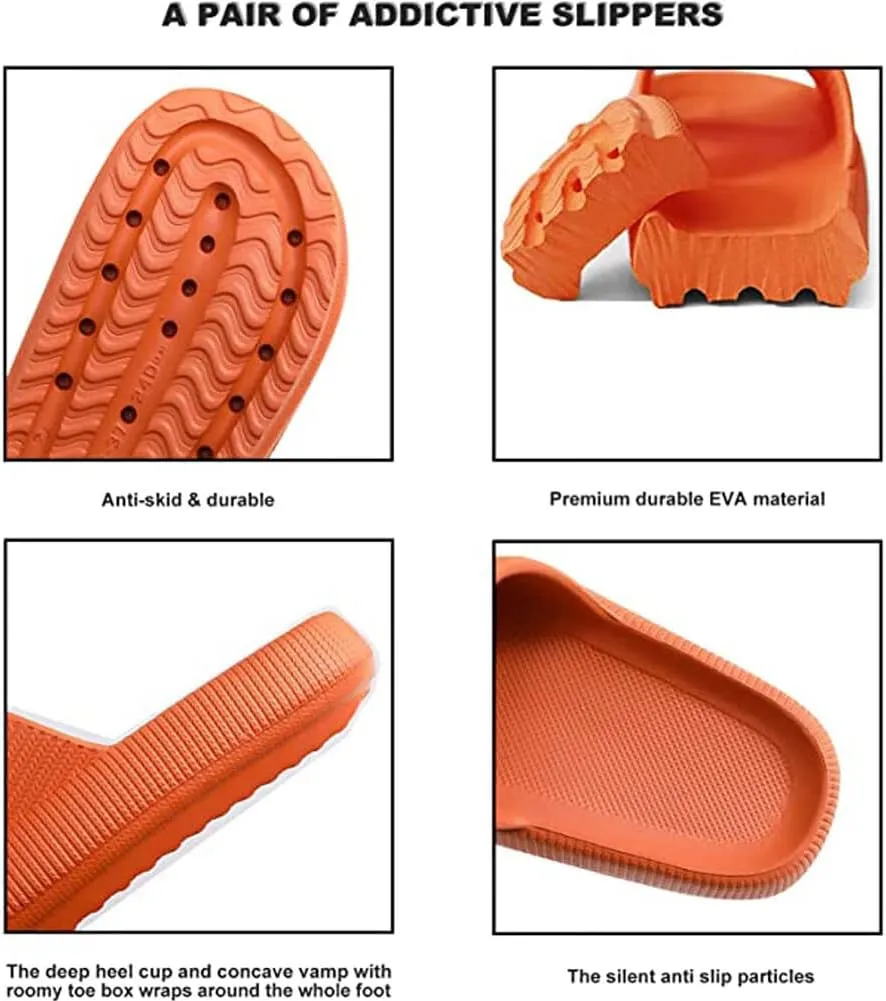 Pillow Slippers for Girls Boys, Kids House Slides Sandals Shower Bathroom Non-Slip Open Toe Quick Drying Soft Comfy Thick Sole Cushion Platform Shoes
