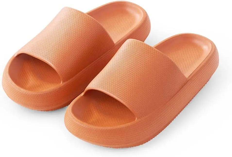 Pillow Slippers for Girls Boys, Kids House Slides Sandals Shower Bathroom Non-Slip Open Toe Quick Drying Soft Comfy Thick Sole Cushion Platform Shoes
