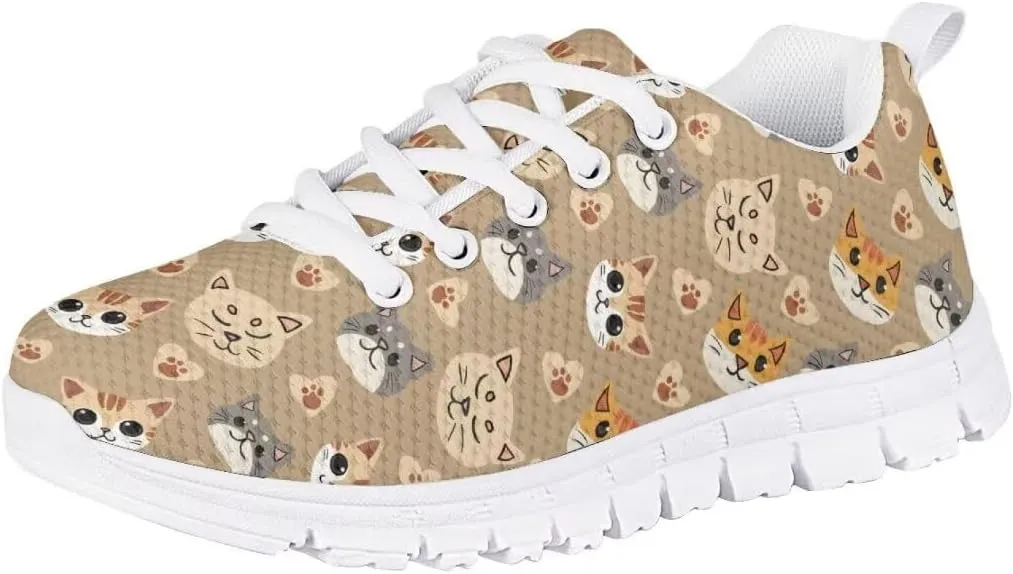 Pinupub Boys Girls Tennis Sports Shoes Cute Graphic Print Non Slip Lace Up Sneakers for Running