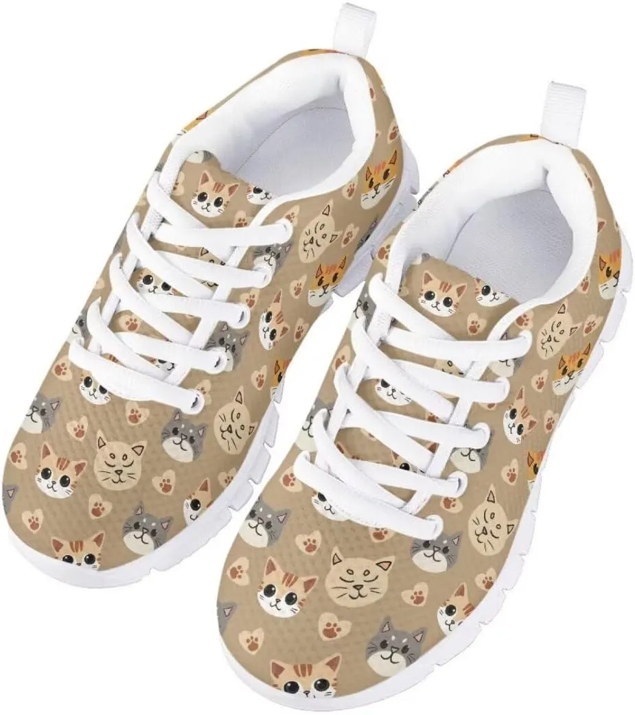 Pinupub Boys Girls Tennis Sports Shoes Cute Graphic Print Non Slip Lace Up Sneakers for Running